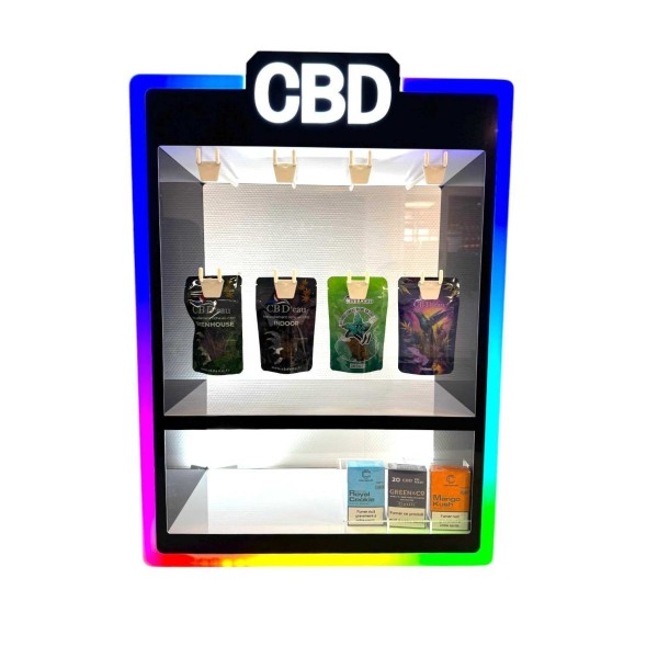 Display LED Multicolore vitrine CBD 70x50x25cm